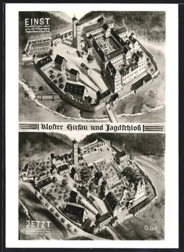 AK Hirsau, Kloster Hirsau und Jagdschloss im Vergleich einst und jetzt