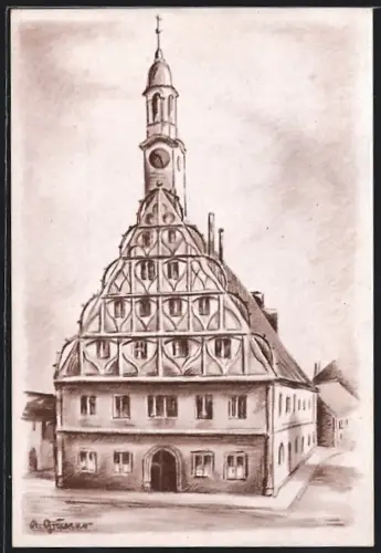 Künstler-AK Zwickau, Stadthaus