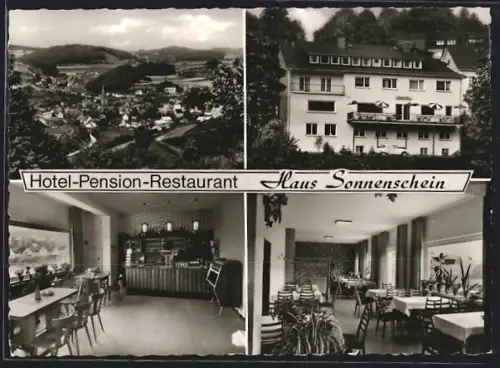 AK Hartenrod / Endbach, Hotel-Pension-Restaurant Haus Sonnenschein, Inh. W. Ferron, Ortsansicht