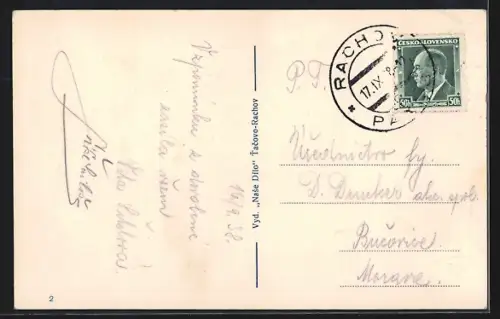 AK Rachov, Totalansicht über die Dächer