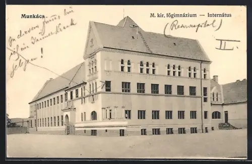 AK Munkács, M. kir. fögimnázium, Internátus