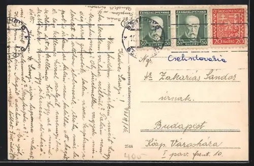 AK Beregsas, Strassenpartie mit Gebäudeansicht