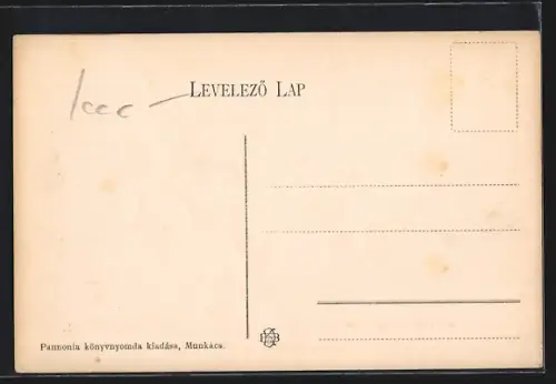 AK Munkács, Rákóczi-utca a polgári leányiskolával