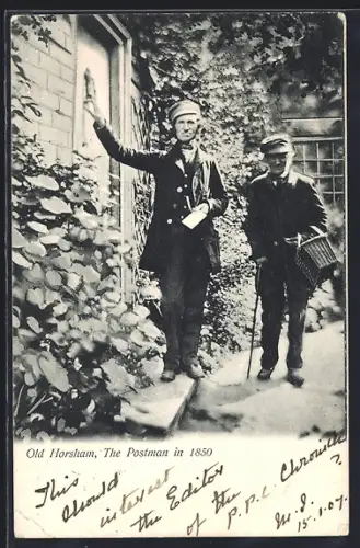 AK Horsham, Old Horsham, The Postman in 1850