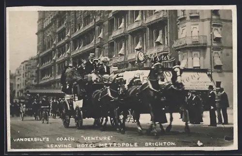 AK Brighton, Vanderbilt`s Coach Venture Leaving Hotel Metropole