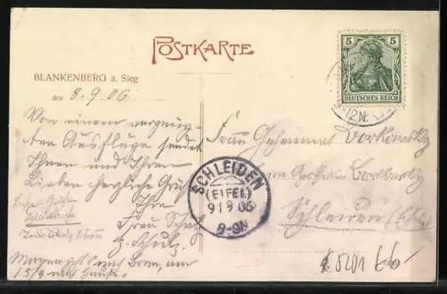 AK Blankenberg a. Sieg, Burgruine, Ortsansicht
