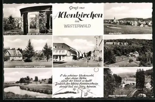 AK Altenkirchen im Westerwald, Blick vom Ehrenmal, Kölner Strasse, Kloster Marienthal
