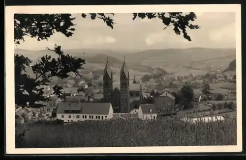 AK Niederfischbach, Ortsansicht mit Kirche