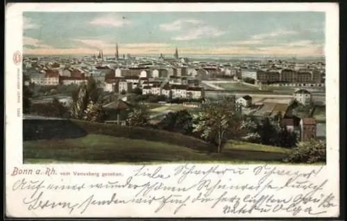 AK Bonn a. Rh., Vom Venusberg gesehen