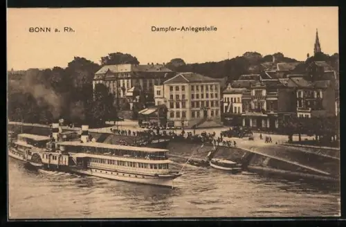 AK Bonn a. Rh., Dampfer-Anlegestelle