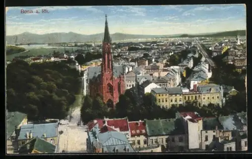 AK Bonn a. Rh., Stadtansicht mit Kirche und umliegender Bebauung