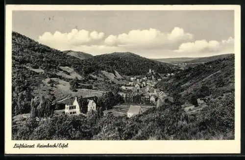 AK Heimbach /Eifel, Ansicht des Ortes und umliegender Landschaft