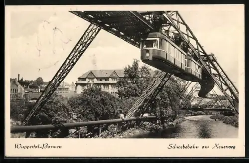 AK Wuppertal-Barmen, Schwebebahn am Neuerweg