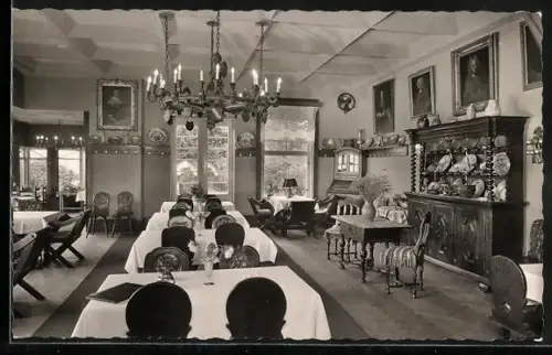 AK Rhens am Rhein, Hotel Königstuhl, Innenansicht Restaurant, Gesch. Leuffen