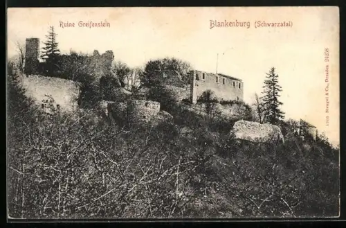 AK Blankenburg /Schwarzatal, Ruine Greifenstein