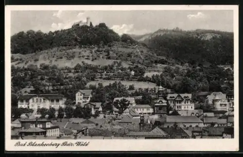 AK Bad Blankenburg /Thür. Wald, Stadtansicht mit Burg und Umgebung