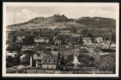 AK Bad Blankenburg /Thür. Wald, Ruine Greifenstein, Allianzhäuser, Ortsansicht
