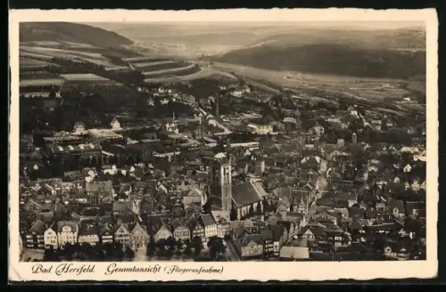 AK Bad Hersfeld, Gesamtansicht, Fliegeraufnahme