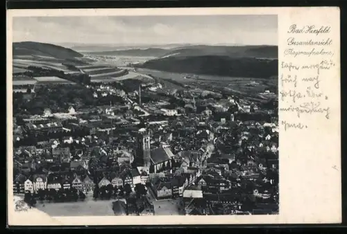 AK Bad Hersfeld, Gesamtansicht, Burgruine, Stadtkirche