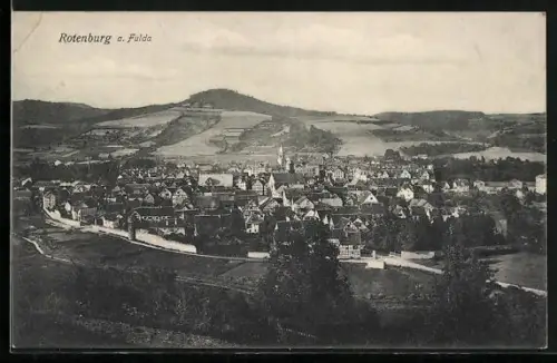 AK Rotenburg a. Fulda, Gesamtansicht der Stadt und Umgebung