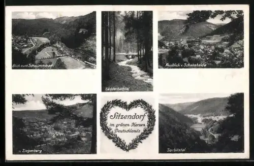 AK Sitzendorf, Hädderbachtal, Ziegenberg, Sorbitztal, Aussicht von Schafsheide