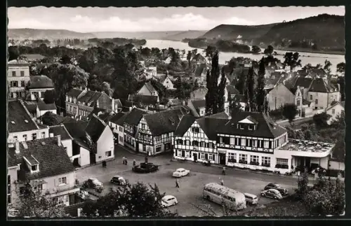 AK Rhöndorf a. Rh., Am Ziepchen, Blick auf Insel Nonnenwerth und Rolandsbogen