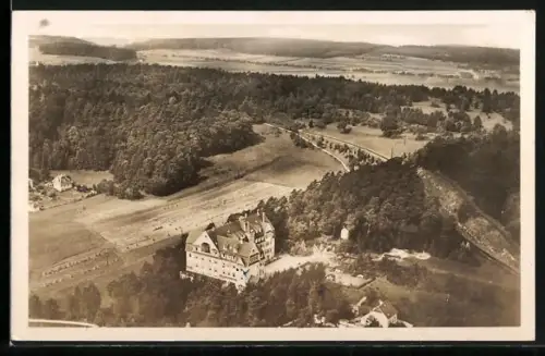 AK Bad Salzhausen, Ernst-Ludwig-Heim, Luftaufnahme, Erholungsheim
