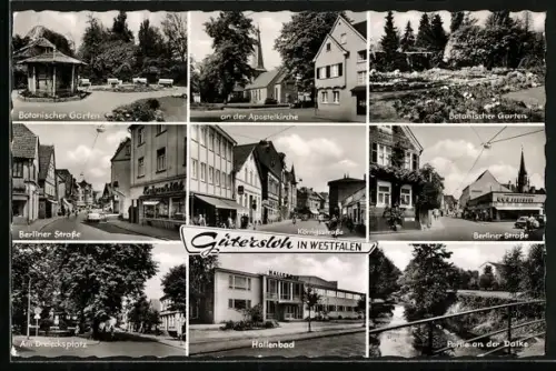 AK Gütersloh in Westfalen, Botanischer Garten, Berliner Strasse, Hallenbad