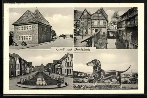 AK Buxtehude, Flethmühle, Altstadt, Fleth, Dackel