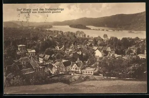 AK Rhöndorf /Rhein, Siebengebirge, Ansicht vom Drachenfels