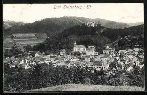 AK Bad Leutenberg i. Th., Gesamtansicht, Schloss, Kirche