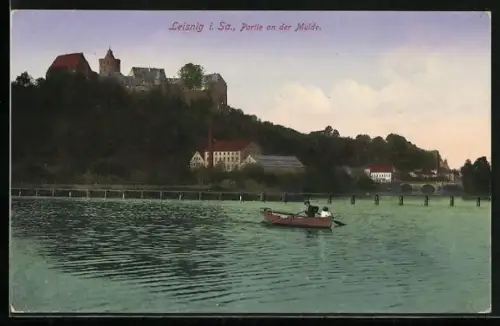 AK Leisnig i. Sa., Partie an der Mulde