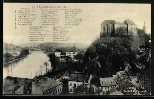 AK Leisnig i. Sa., Schloss Mildenstein, Leisniger Volkslied