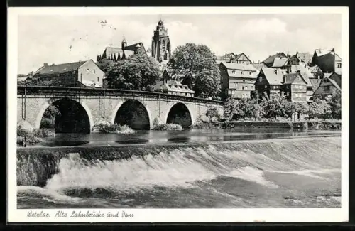 AK Wetzlar, Alte Lahnbrücke, Dom