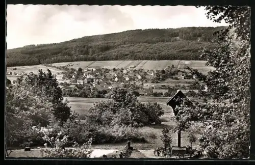 AK Rothemann /Fulda, Blick auf den Ort und die umliegenden Felder