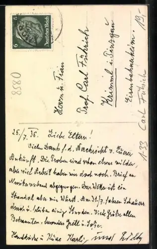 AK Bayreuth, Carl Führich 1938