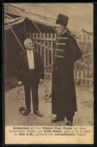 AK Ulm a. D., Paul Paulo, der schwäbische Riese