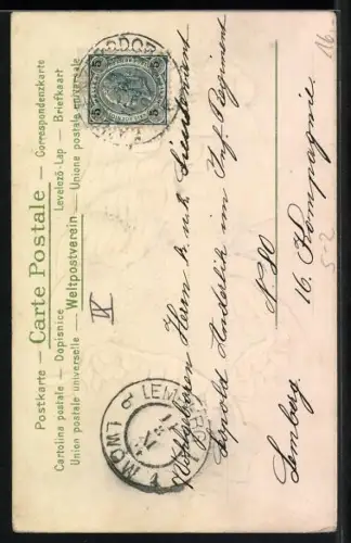 Künstler-AK Dame im Profil gerahmt von weissen Lilie, Jugendstil