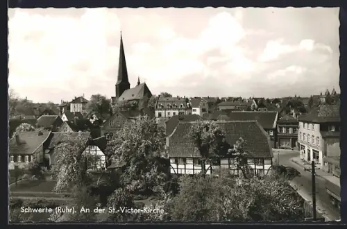 AK Schwerte /Ruhr, An der St. Victor-Kirche