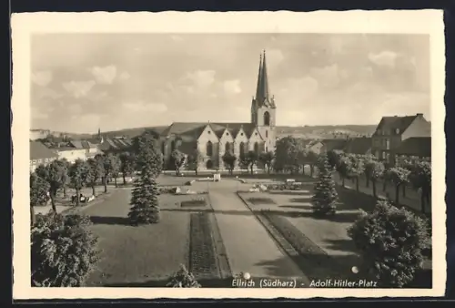 AK Ellrich /Südharz, Platz, Kirche