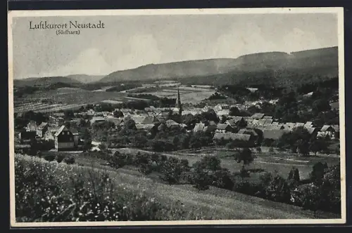 AK Neustadt /Südharz, Ortsansicht, Kirche, Landschaft