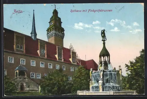 AK Zeitz, Rathaus, Finkgräfebrunnen
