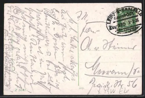 AK Zeitz, Rathaus, Brunnen