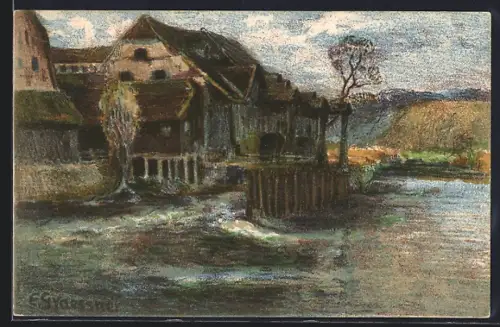 Künstler-AK Haynsburg, Mühle