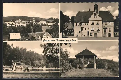 AK Rastenberg /Thür., Rathaus, Schwimmbad, Pavillon
