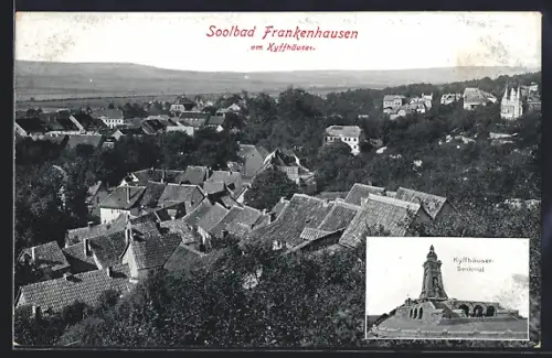 AK Frankenhausen am Kyffhäuser, Ortsansicht, Kyffhäuser-Denkmal