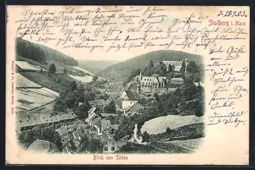 AK Stolberg i. Harz, Blick von Süden