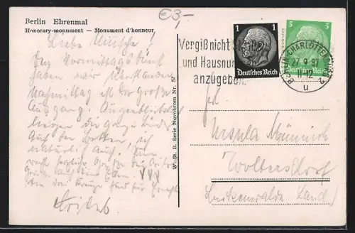 AK Berlin, Ehrenmal Unter den Linden