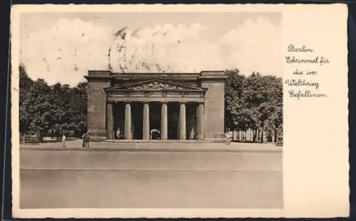 AK Berlin, Ehrenmal für die im Weltkrieg Gefallenen, Unter den Linden