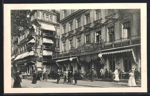 AK Berlin, Kranzler-Ecke, Unter den Linden, Strassenszene, Café Bauer
